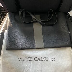 Vince Camuto Black and Gray tote bag